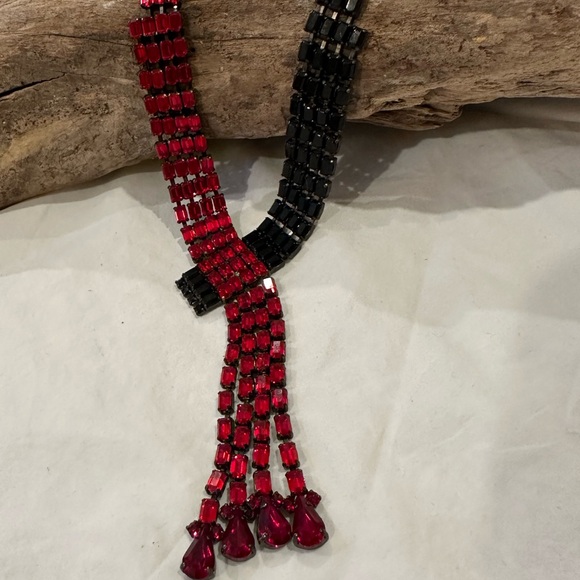 VINTAGE ART DECO HIGH END RHINESTONE" NECKLACE - Picture 7 of 9